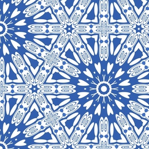 Blue and White Geometric