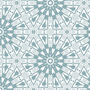 Celadon and White Modern Abstract