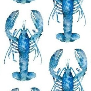Watercolor Blue Lobster 