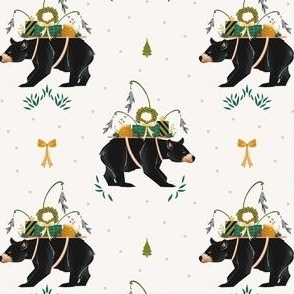 Christmas Cabin Bear Bandit Large Print