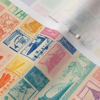 Risograph colorful post stamps