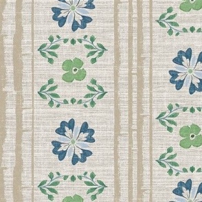 BoHo Bamboo Grasscloth -  Warm Gray/Floral  Wallpaper -  New for 2023