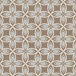 Old Citadel - East Fork Autumnal Ornament - Art Deco Cozy Neutral Softly Pattern - Dusty Morel Eggshell Light Panna Cotta - Middle