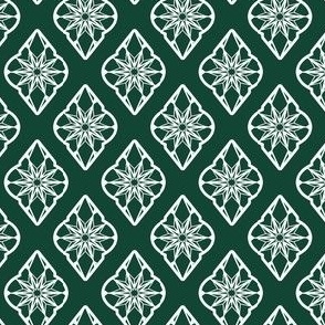 Minimalist Christmas Ornament Lattice in Pine Green