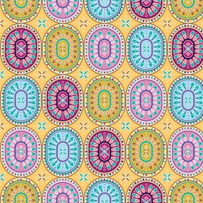 M - Colorful Decorated Oval Moroccan style Tiles