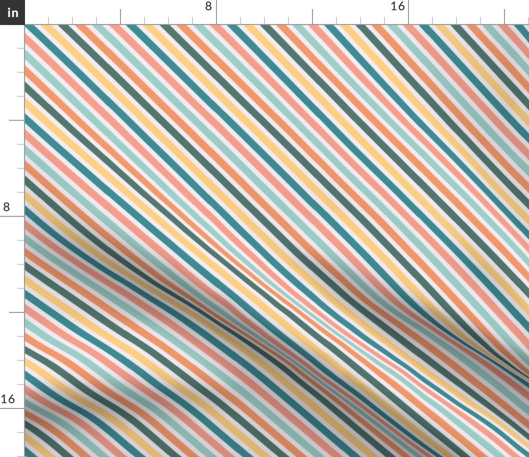 Holiday Diagonal Stripe in pastel colors - medium size