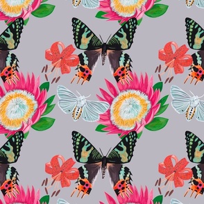 Bold butterfly and flower print 