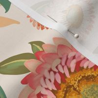 Strawflower Harvest in Cream Naturelle Large Print