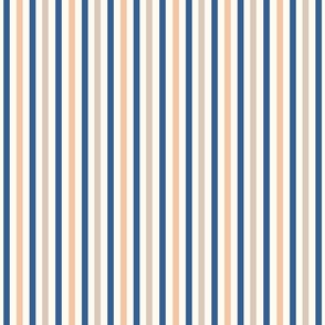 Coral-Blue-Tan Stripe