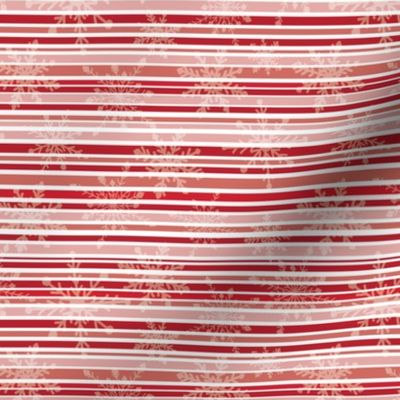 Be Merry Red and Pink Stripe with Snowflakes