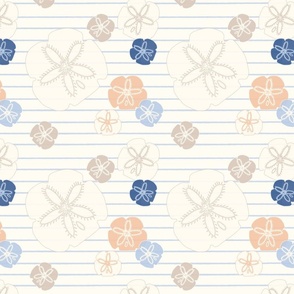 Sanddollar Stripe- Blue Coral Tan