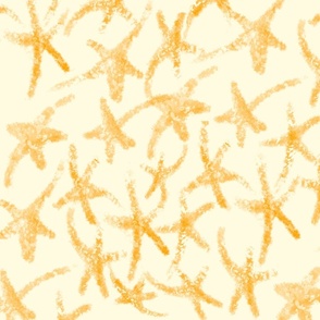 midcentury Modern stars, Festive Christmas sketched gold twinkle stars on pale butter yellow
