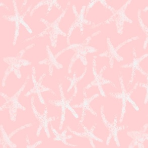 Midcentury Modern stars, Festive Christmas sketched gold stars on soft marshmallow fairy pink