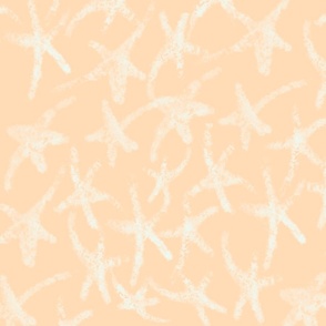 Midcentury Modern stars, Festive Christmas sketched gold twinkle stars on pale peach