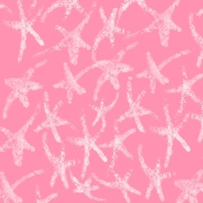 Midcentury Modern stars, Festive Christmas sketched white stars on muted mauve pink