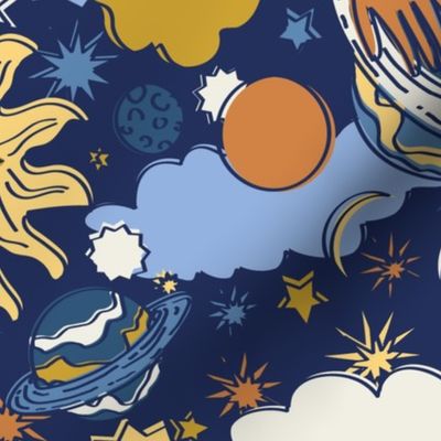 Sweet Psychedelic Dreams in Navy + Gold