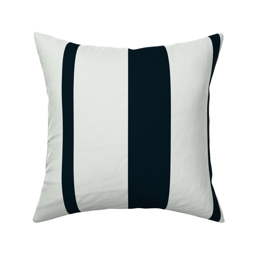 Large Stripes Solid Black on White 12 inch repeat