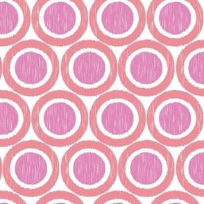 Ikat polka dot geometric pattern in Pink