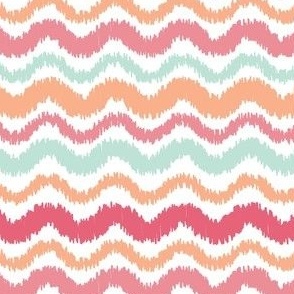 Pink, Red, Orange, Mint Green Ric Rac Zig Zag, Peach Fuzz Pantone Color of the Year Inspired