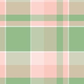 Pink and Green Plaid Fabric and Wallpaper
