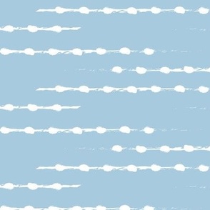 Blue and white hand painted textured stripes Fabric and Wallpaper