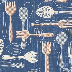 Vintage Spoons and Forks // Rust and Blue