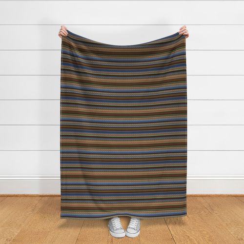 Rustic acorn blue stripes cabin core (horizontal)