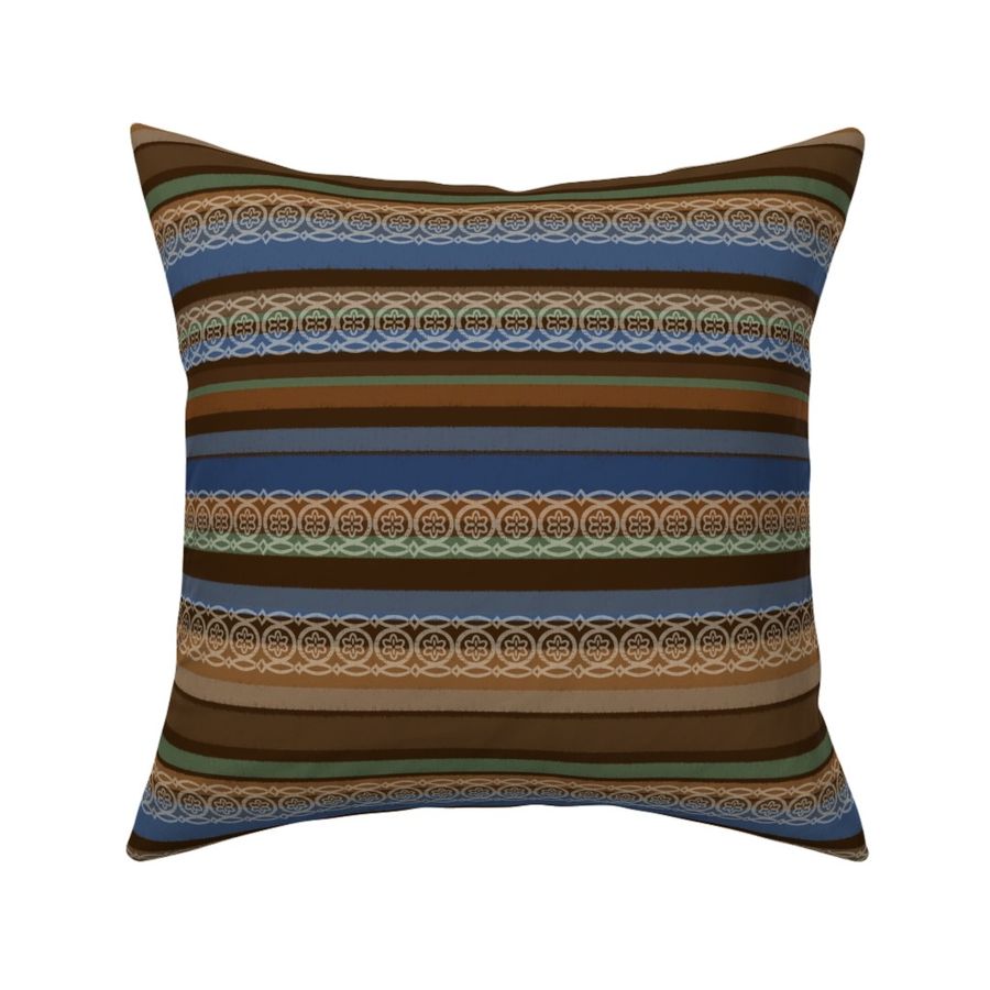 Rustic acorn blue stripes cabin core (horizontal)