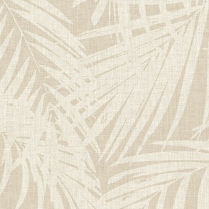 palm fronds JUMBO - vintage linen texture 