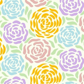 (M) Multicolor pastel floral design 