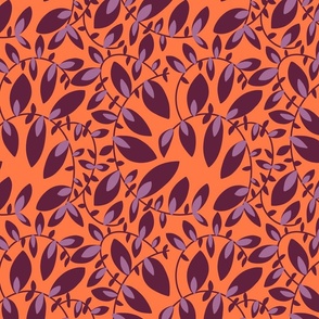 Purple vines on orange- small