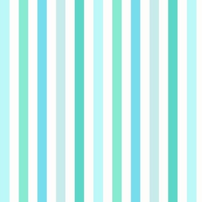 Medium water mint stripes - FABRIC