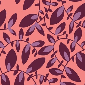 Maroon vines on pink