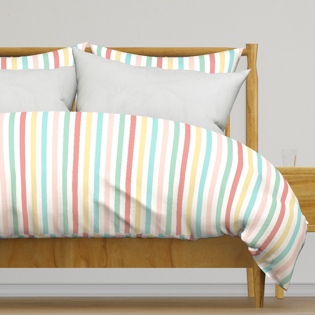 Vintage summer time - medium stripes - FABRIC