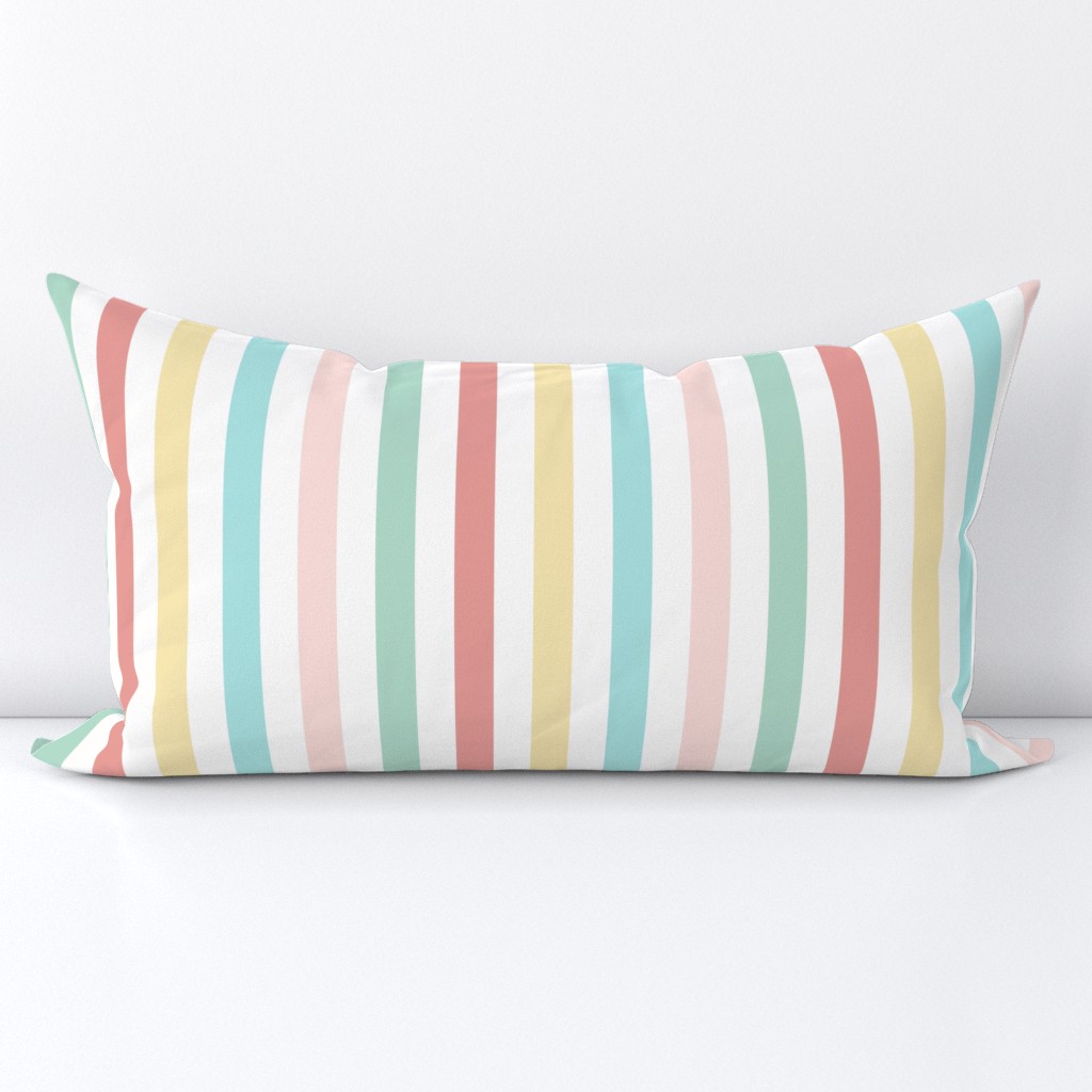 Vintage summer time - medium stripes - FABRIC