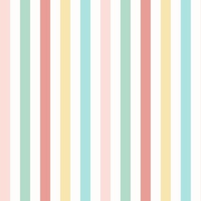 Vintage summer time - medium stripes - FABRIC