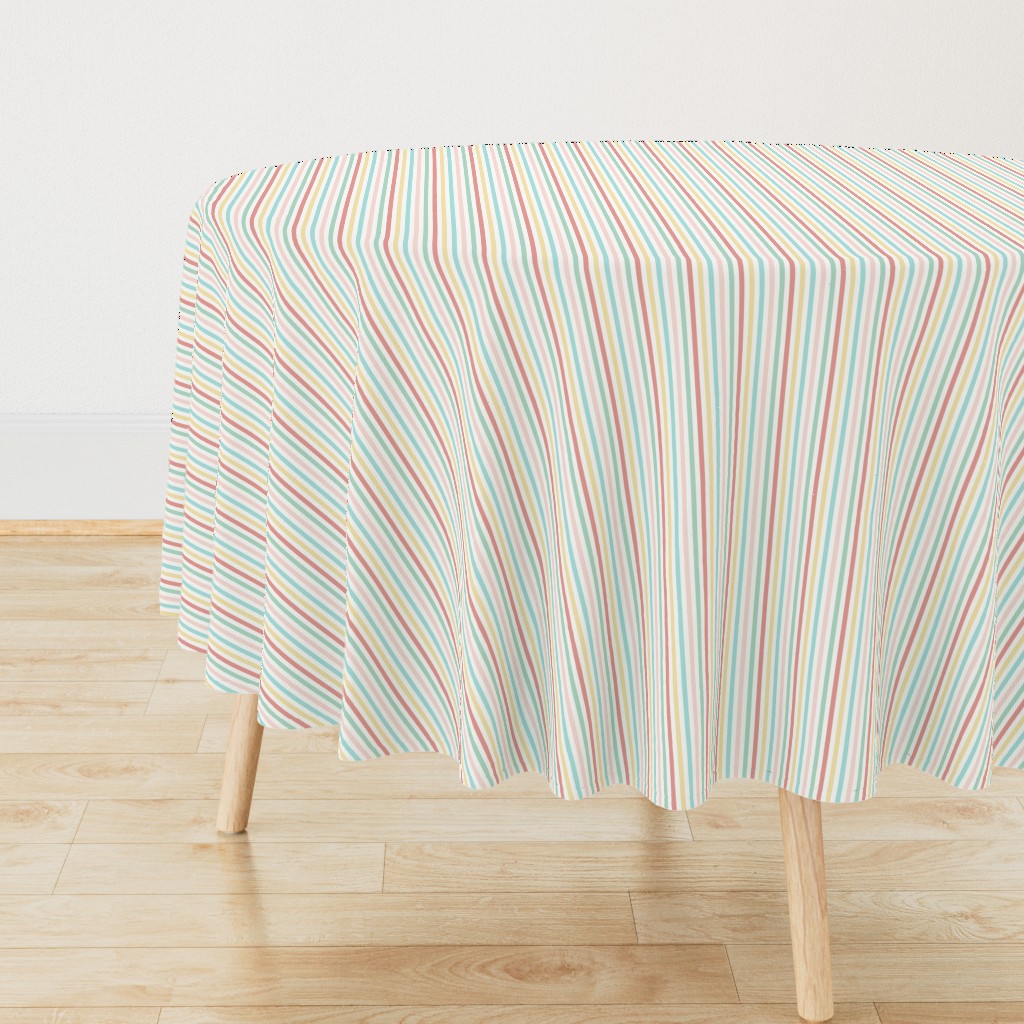 Vintage summer time - small stripes - FABRIC