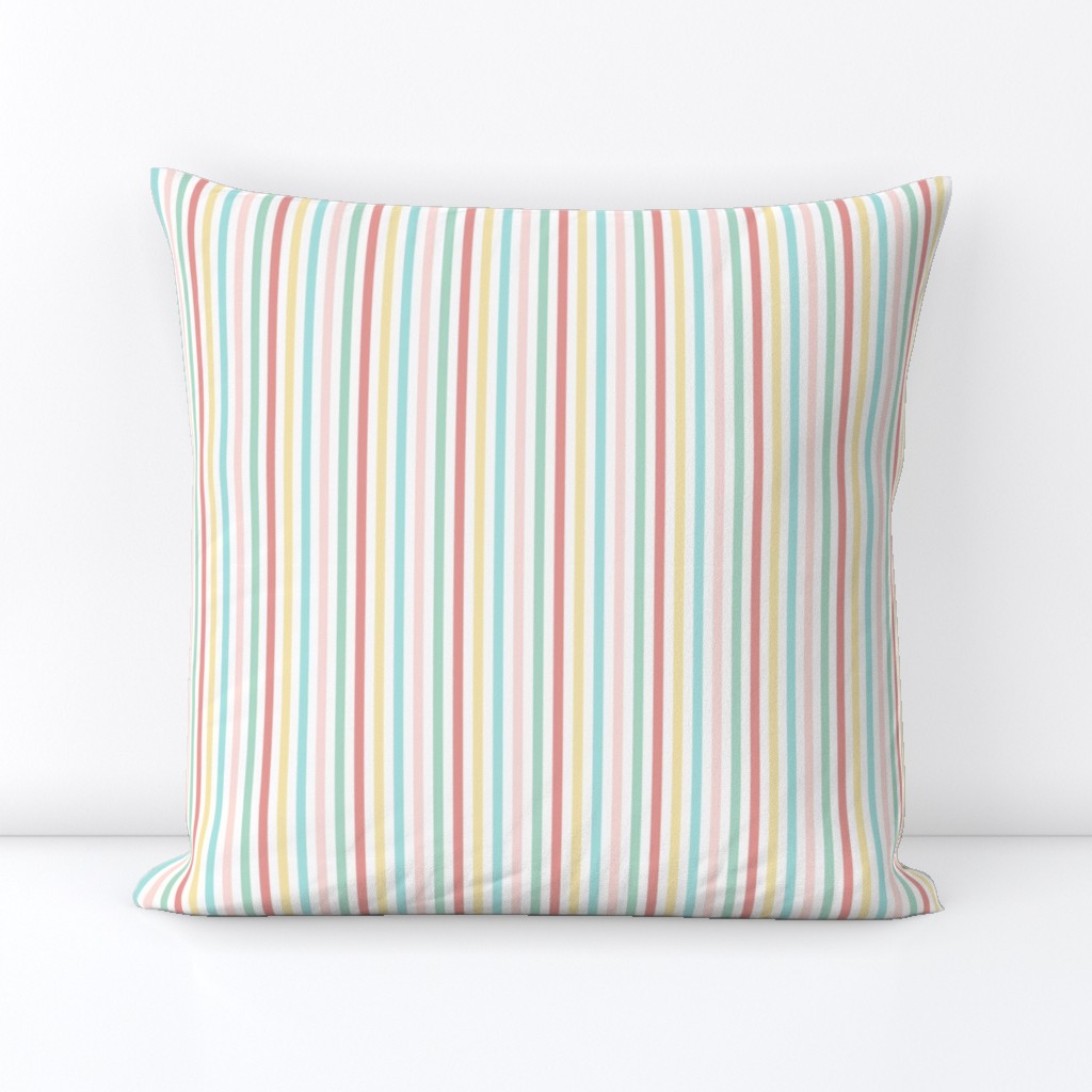Vintage summer time - small stripes - FABRIC