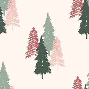 Blush Christmas trees 8x8