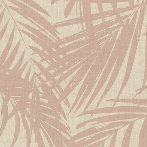 vintage palm fronds - blush, jumbo scale 