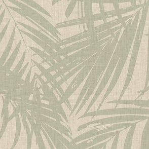 palm fronds - mint, vintage look, jumbo 