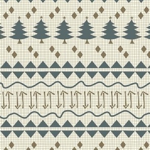 (M) Cozy Cabin Pine Tree Nordic Rustic Sweater