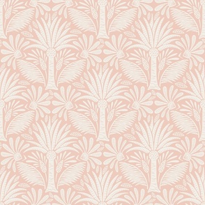 Palm damask . peachy pink