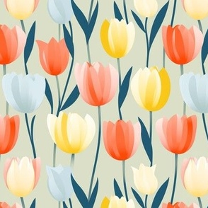 retro dutch tulips amsterdam 