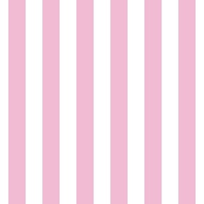 1.5" wide stripes/pink and pure white