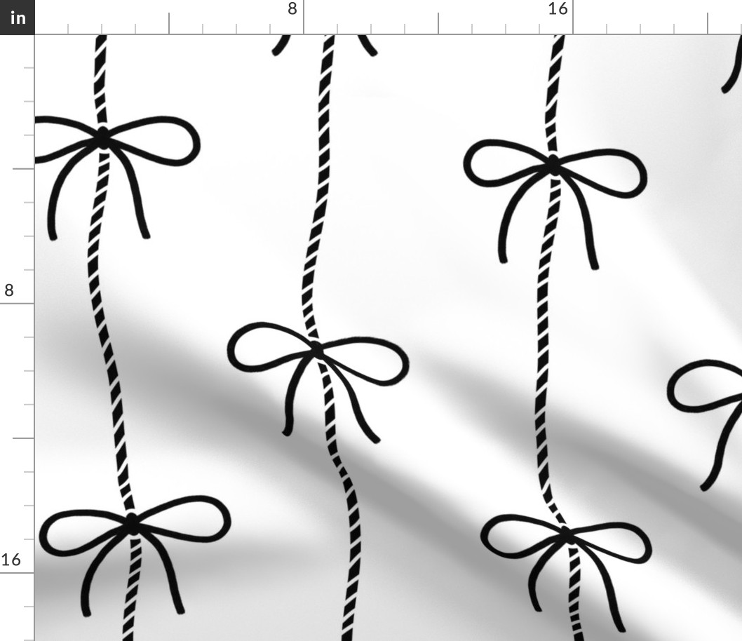 Medium // Black String Bow on White