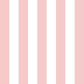 Medium scale rustic stripe in blush pink on a white background