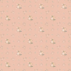 Little white flowers on soft pink 