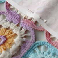 Granny Square Light Pastel Colorful Crochet, Baby Blanket Nursery, Cute Bright Bold Spring Summer Design