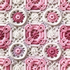 Granny Square Pretty Pink Colorful Crochet, Baby Girl Blanket Nursery, Cute Bright Bold Spring Summer Design